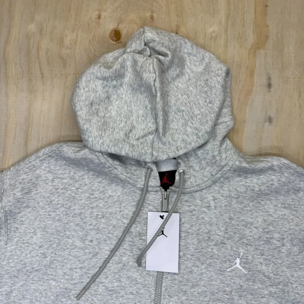 NEW Air Jordan Brooklyn Fleece Full Zip Hoodie Grey FV7289-050 Mens XL